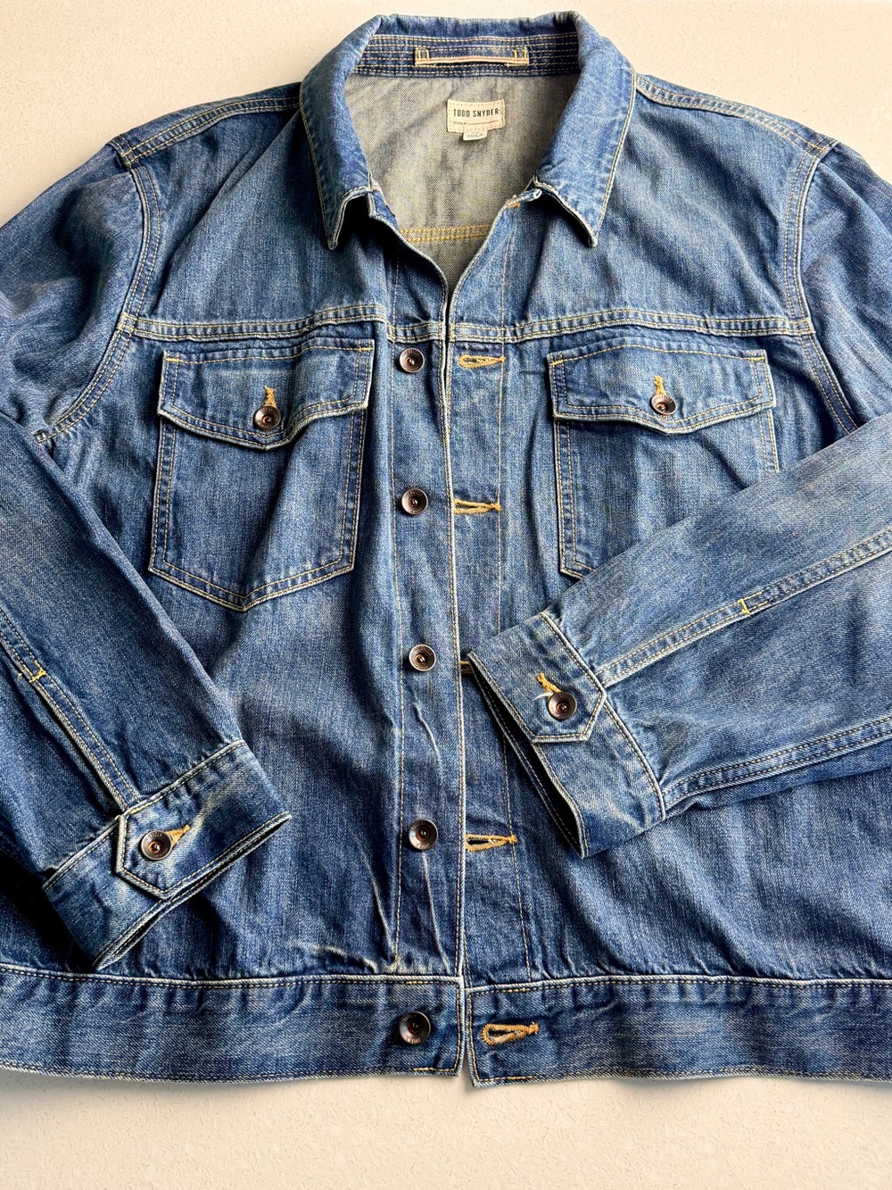 Todd Snyder Men’s Denim Trucker Jacket Faded Blue XL